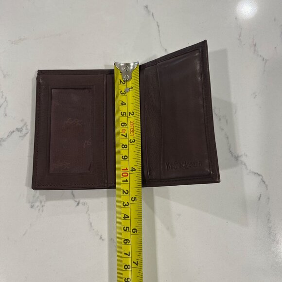Yves Saint Laurent - Men's Trifold Brown Leather Wallet - Picture 4 of 16